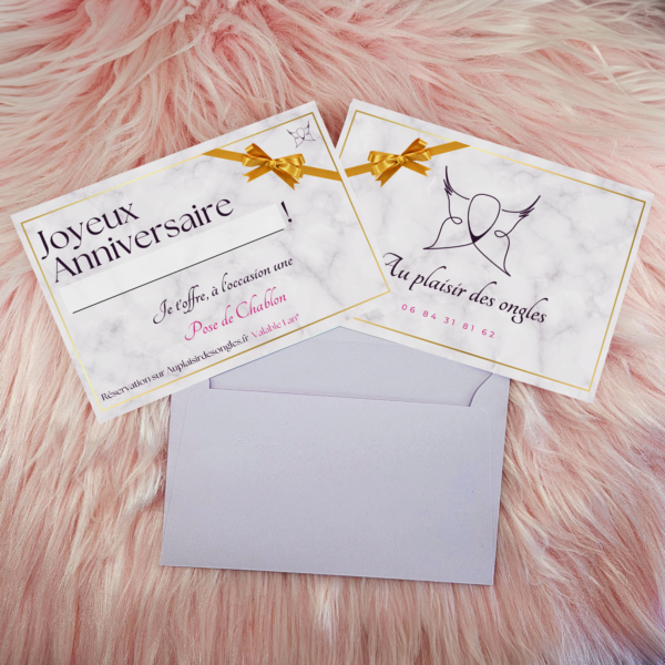 Carte cadeau chablon recto verso